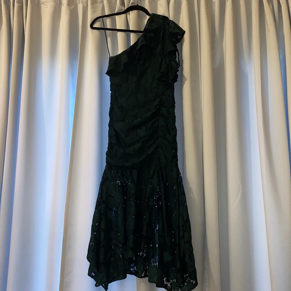 ✨NEW✨ ONE SHOULDER GREEN LONG FORMAL DRESS EVENING GOWN